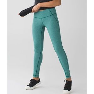 Lululemon Wunder Under Pant Wee Stripe Heathered Menthol Forage Teal Size 4